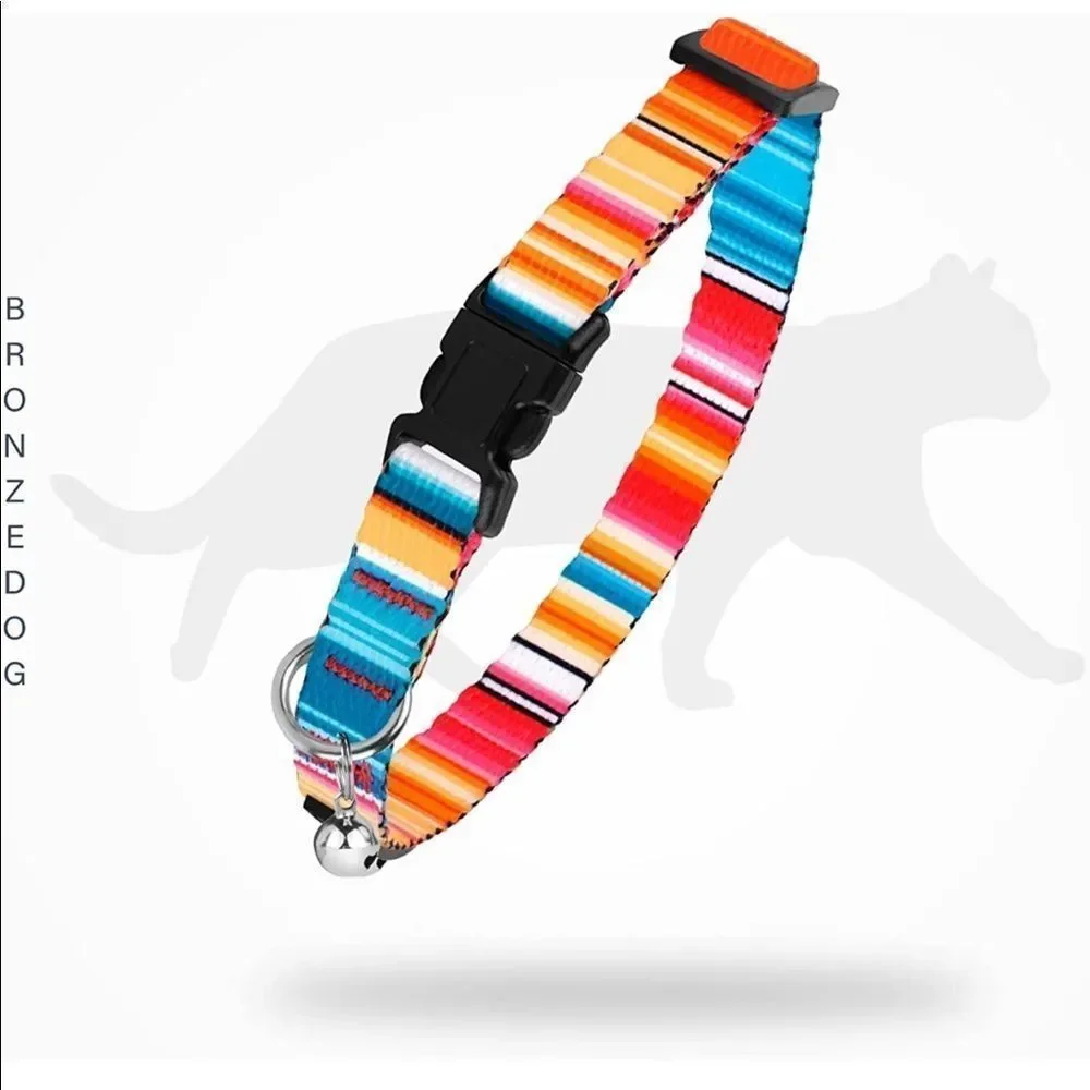 COPY - Tribal Breakaway Cat Collar with Bell 2 PCS Aztec Pattern Safety Collars